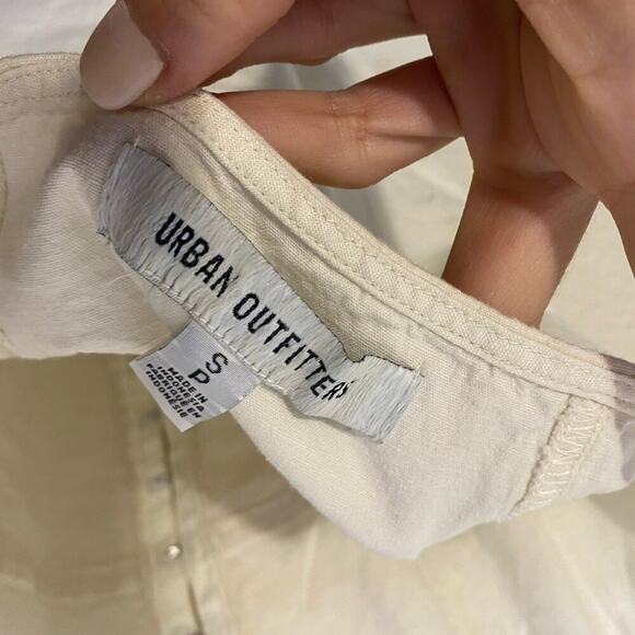 NWT Urban Outfitters Sari Seamed Linen Blend Halter Vest Top In White Size Small - Picture 8 of 13